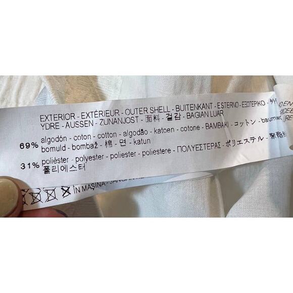 ZARA Basic Collection SZ S White Embossed Jacket Black Belt Chic Minimalist - Picture 9 of 14